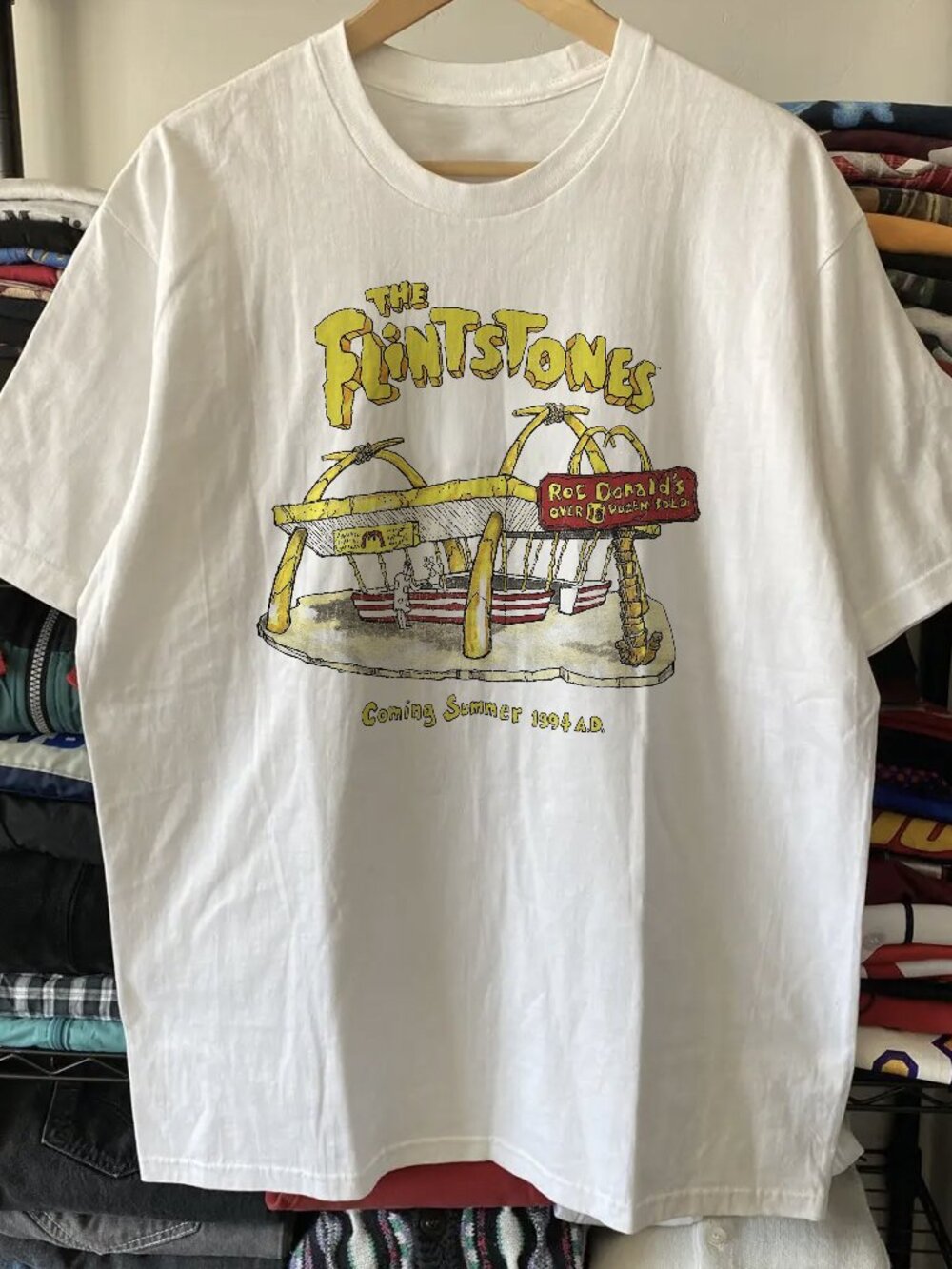 1994 The Flintstones Roc Donalds Promo  White Tee